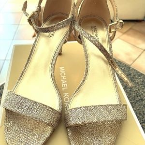 Michael Kors Shimmery Simone Mid-Heel Sandal